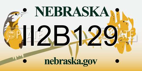 II2B129 Nebraska License Plate