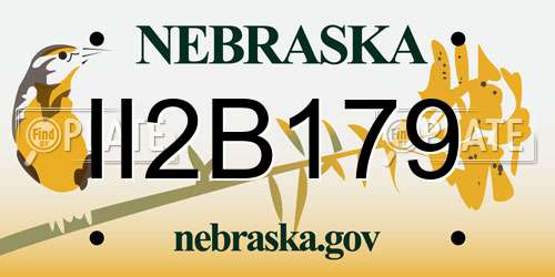 II2B179 Nebraska License Plate