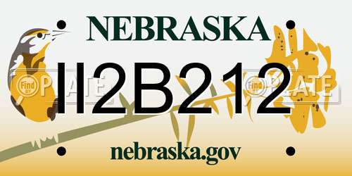 II2B212 Nebraska License Plate