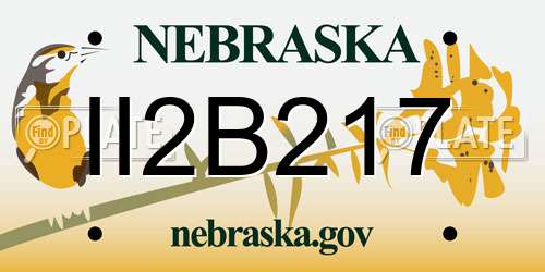 II2B217 Nebraska License Plate
