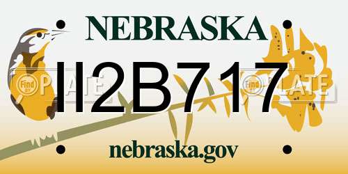 II2B717 Nebraska License Plate