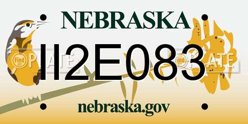 II2E083 Nebraska License Plate