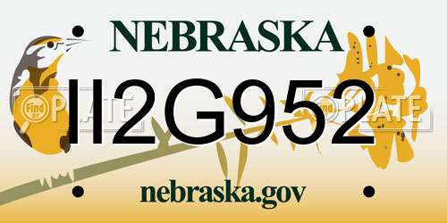 II2G952 Nebraska License Plate