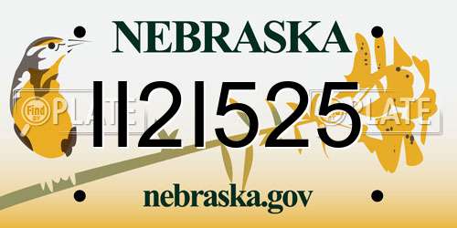II2I525 Nebraska License Plate