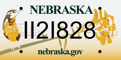 II2I828 Nebraska License Plate