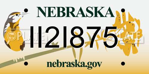 II2I875 Nebraska License Plate