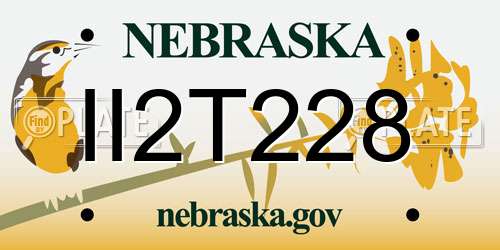 II2T228 Nebraska License Plate
