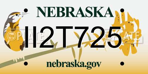 II2T725 Nebraska License Plate