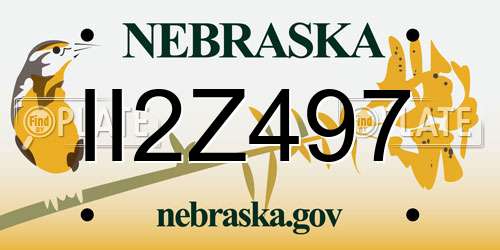 II2Z497 Nebraska License Plate
