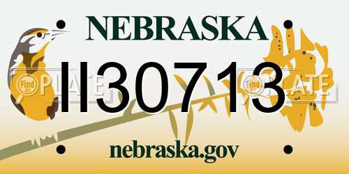 II30713 Nebraska License Plate