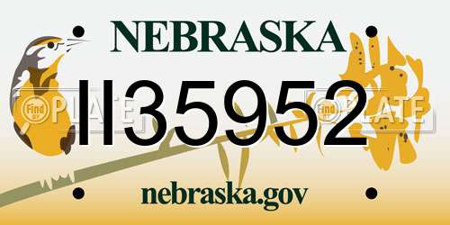 II35952 Nebraska License Plate