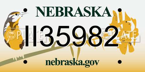 II35982 Nebraska License Plate