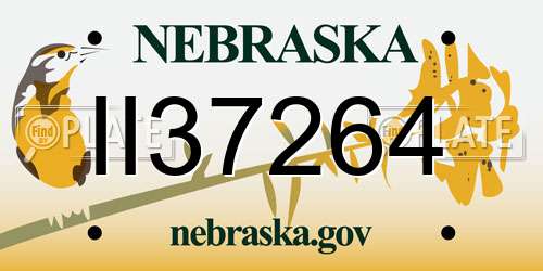 II37264 Nebraska License Plate