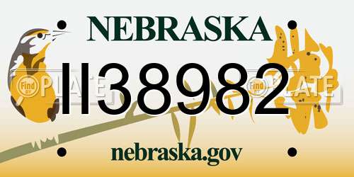 II38982 Nebraska License Plate