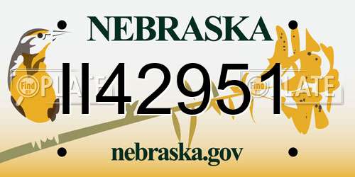 II42951 Nebraska License Plate