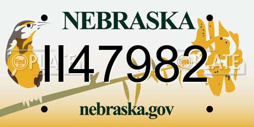 II47982 Nebraska License Plate