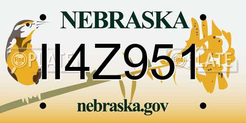 II4Z951 Nebraska License Plate