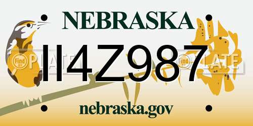 II4Z987 Nebraska License Plate