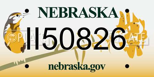 II50826 Nebraska License Plate