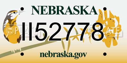 II52778 Nebraska License Plate