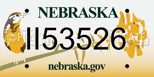 II53526 Nebraska License Plate