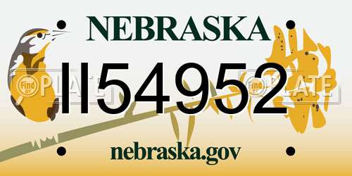 II54952 Nebraska License Plate