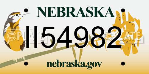 II54982 Nebraska License Plate