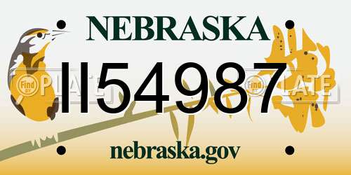 II54987 Nebraska License Plate