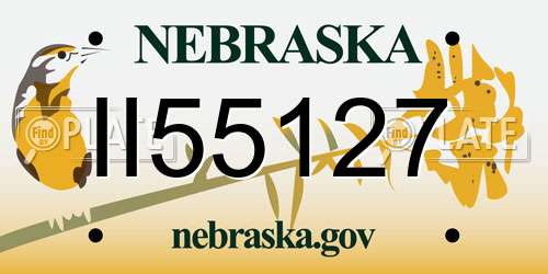 II55127 Nebraska License Plate
