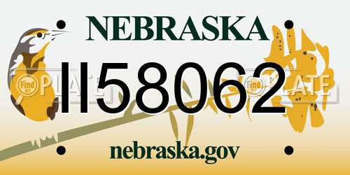 II58062 Nebraska License Plate