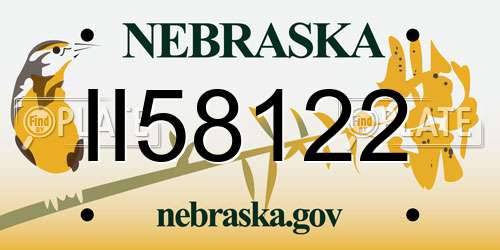 II58122 Nebraska License Plate