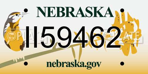 II59462 Nebraska License Plate