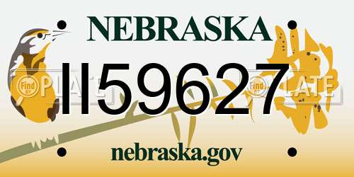 II59627 Nebraska License Plate