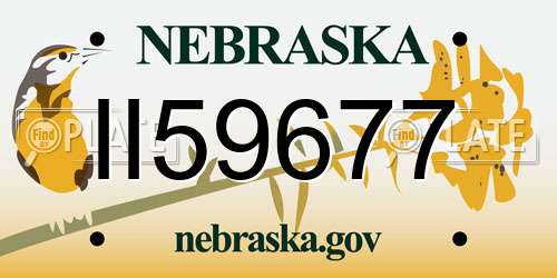 II59677 Nebraska License Plate