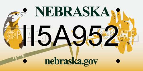 II5A952 Nebraska License Plate