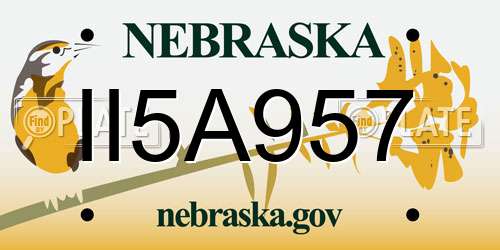 II5A957 Nebraska License Plate