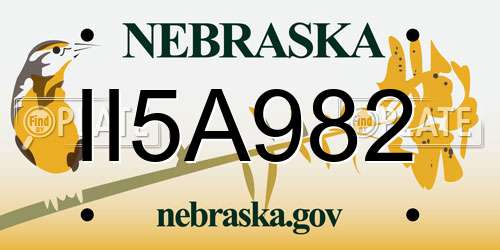 II5A982 Nebraska License Plate