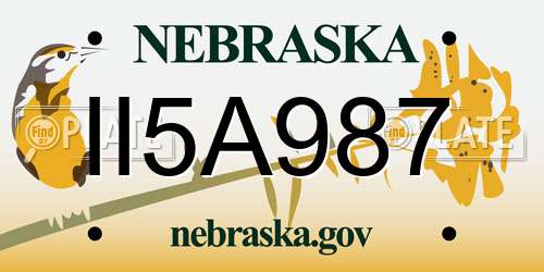 II5A987 Nebraska License Plate