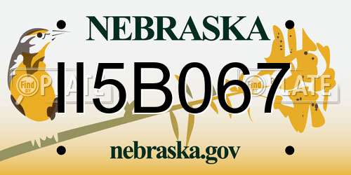 II5B067 Nebraska License Plate