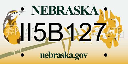 II5B127 Nebraska License Plate
