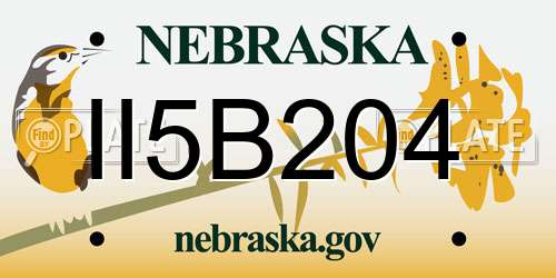 II5B204 Nebraska License Plate