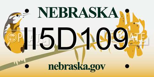 II5D109 Nebraska License Plate
