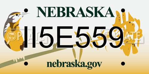 II5E559 Nebraska License Plate