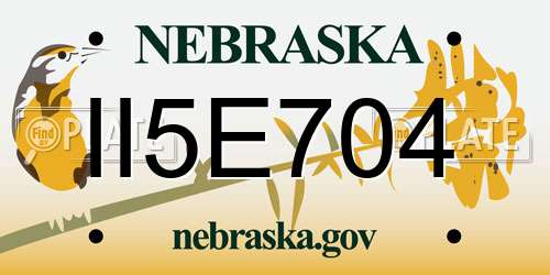 II5E704 Nebraska License Plate