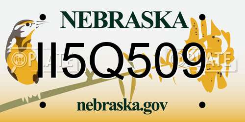 II5Q509 Nebraska License Plate