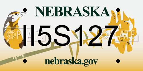 II5S127 Nebraska License Plate