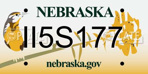 II5S177 Nebraska License Plate