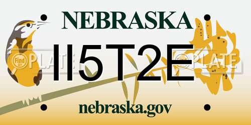 II5T2E Nebraska License Plate