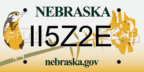 II5Z2E Nebraska License Plate