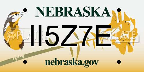 II5Z7E Nebraska License Plate